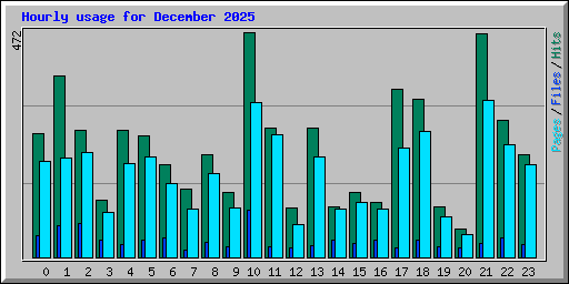 Hourly usage for December 2025